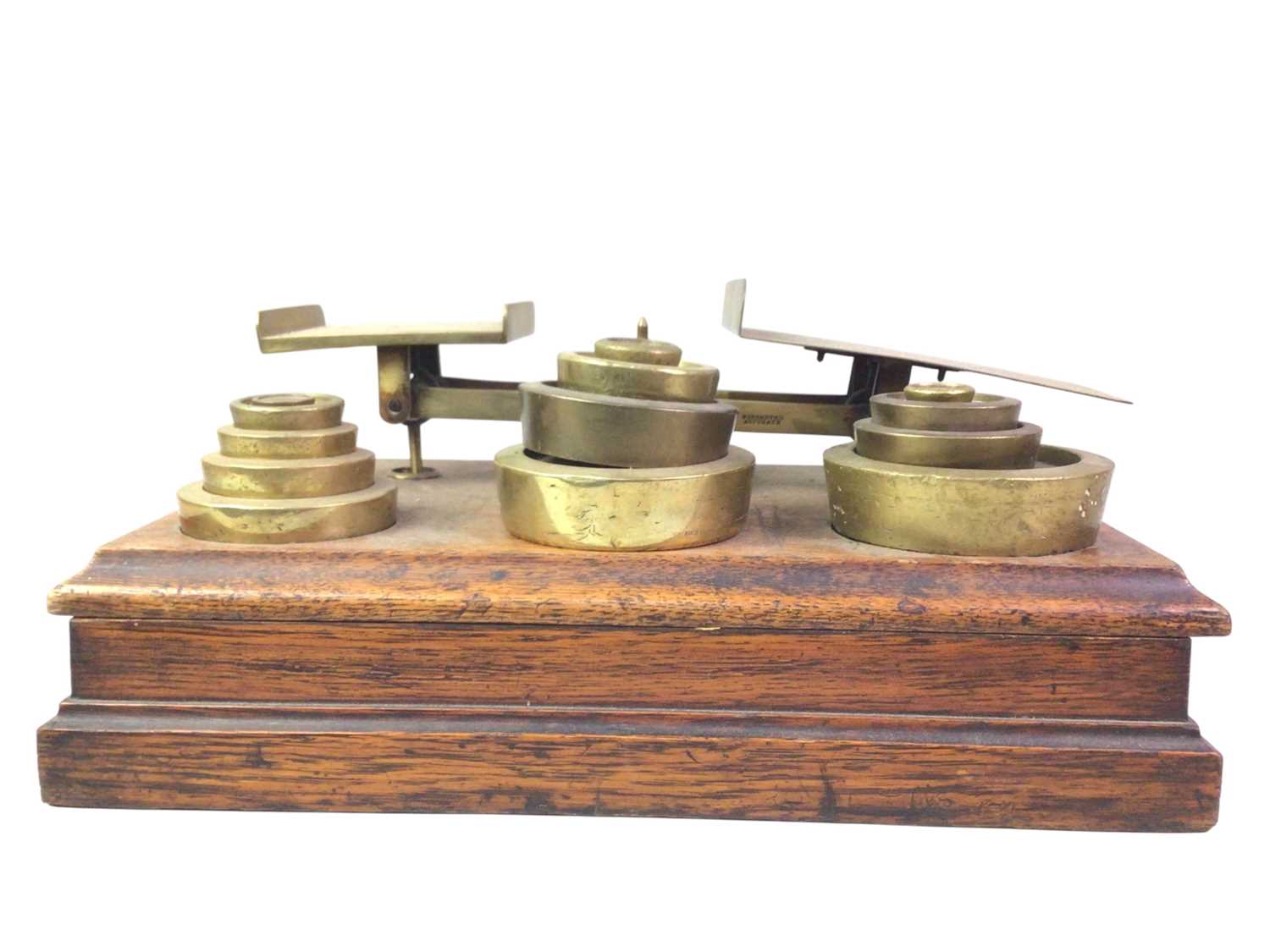 Lot 84 - OAK AND BRASS LETTER SCALES