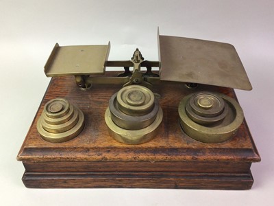 Lot 84 - OAK AND BRASS LETTER SCALES