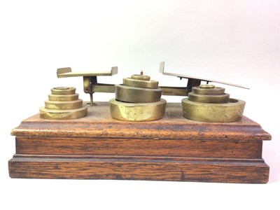 Lot 84 - OAK AND BRASS LETTER SCALES