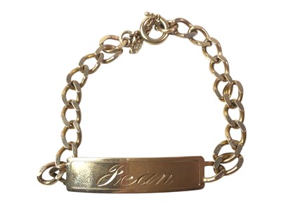 Lot 248 - TWO GOLD NECK CHAINS, ALONG WITH A GOLD ID BRACELET