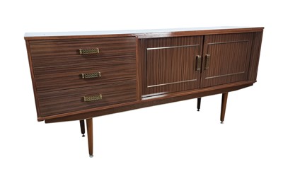 Lot 210 - RETRO FORMICA SIMULATED ROSEWOOD SIDEBOARD