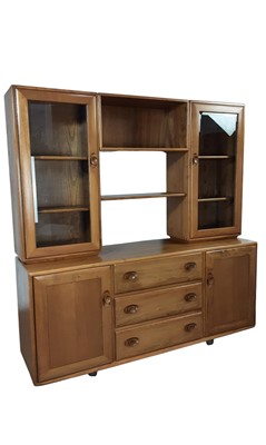 Lot 237 - ERCOL WINDSOR LIGHT ELM DISPLAY CABINET