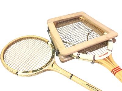 Lot 180 - GROUP OF VINTAGE TENNIS, SQUASH AND BADMINTON RACKETS