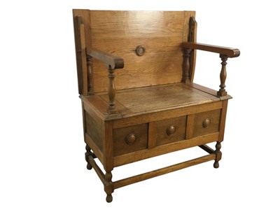 Lot 223 - OAK MONKS BENCH