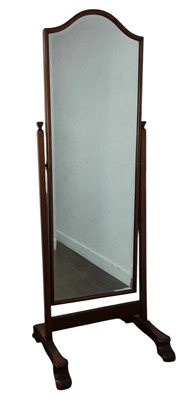 Lot 344 - MAHOGANY CHEVAL MIRROR