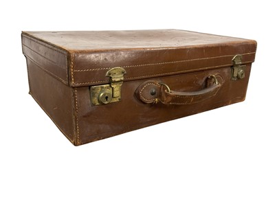 Lot 289 - TWO VINTAGE BROWN LEATHER SUITCASES