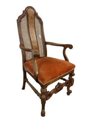 Lot 305 - WALNUT ARMCHAIR