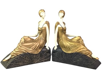Lot 308 - PAIR OF ART DECO STYLE FIGURAL BOOKENDS