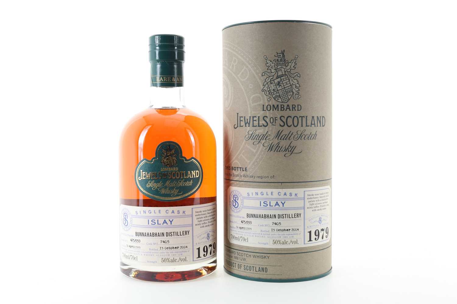 Lot 173 - **BUNNAHABHAIN 1979 25 YEAR OLD LOMBARD JEWELS OF SCOTLAND