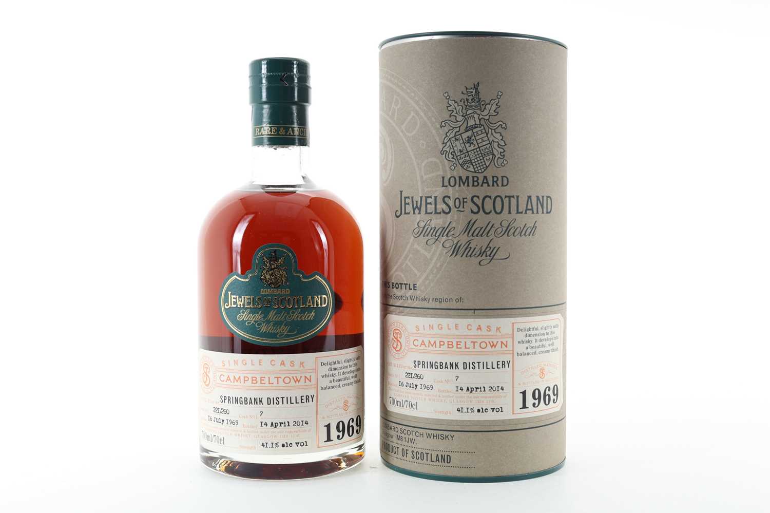 Lot 177 - **SPRINGBANK 1969 44 YEAR OLD LOMBARD JEWELS OF SCOTLAND