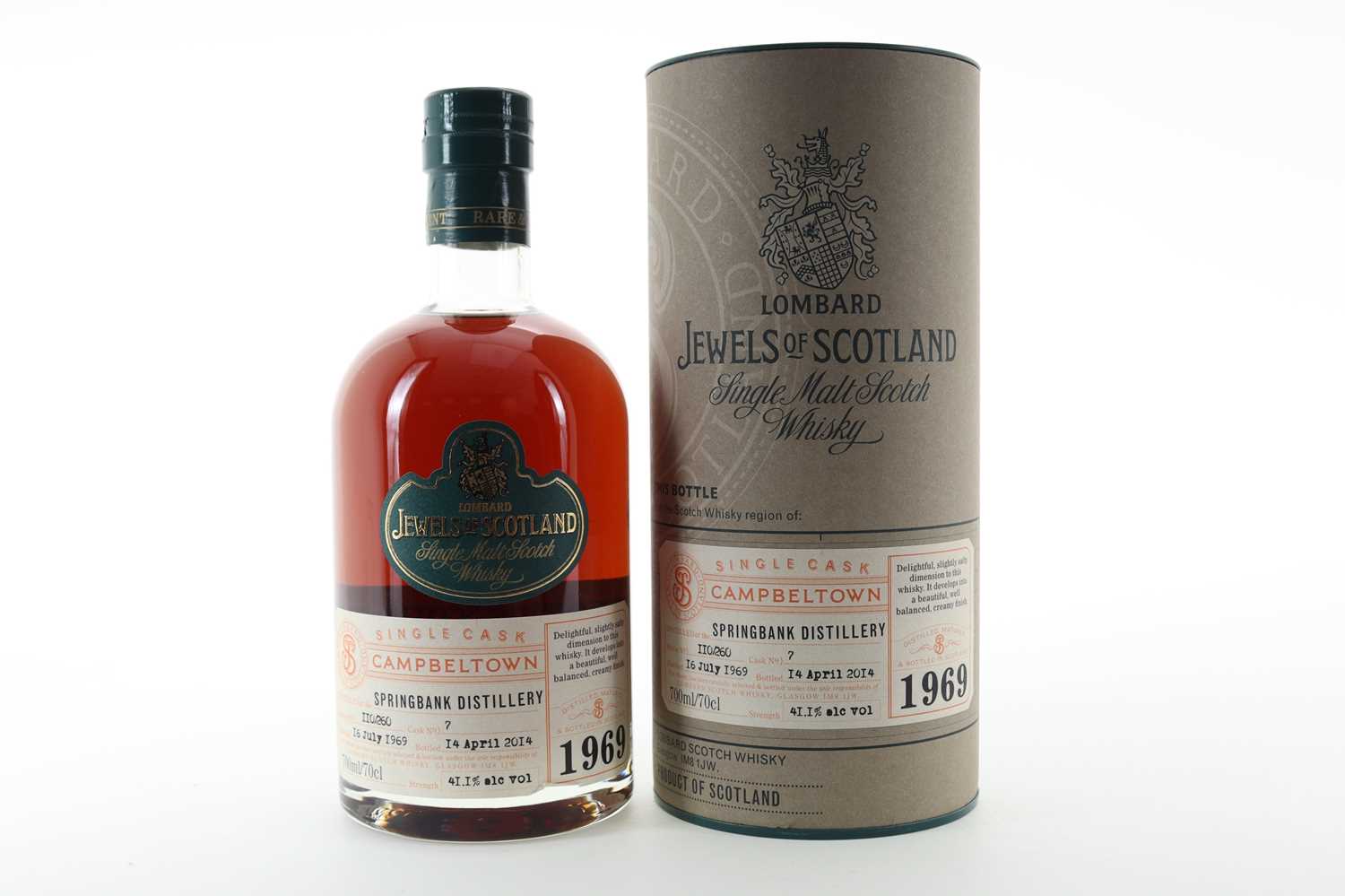 Lot 239 - **SPRINGBANK 1969 44 YEAR OLD LOMBARD JEWELS OF SCOTLAND