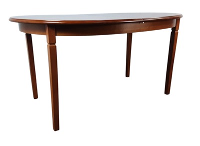 Lot 425 - MORRIS OF GLASGOW TEAK EXTENDING DINING TABLE WITH SIX CHAIRS