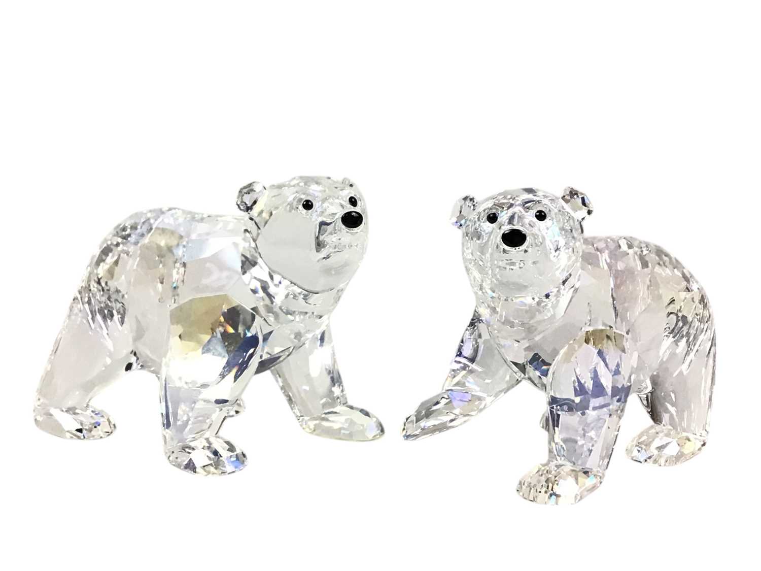 Lot 448 - SWAROVSKI CRYSTAL MOONLIGHT POLAR BEAR CUBS
