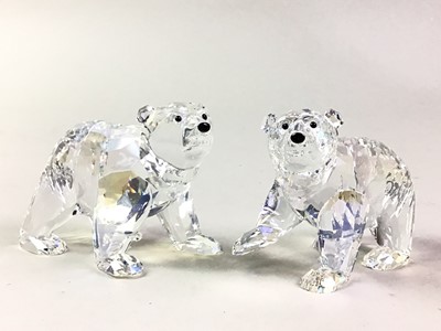 Lot 448 - SWAROVSKI CRYSTAL MOONLIGHT POLAR BEAR CUBS