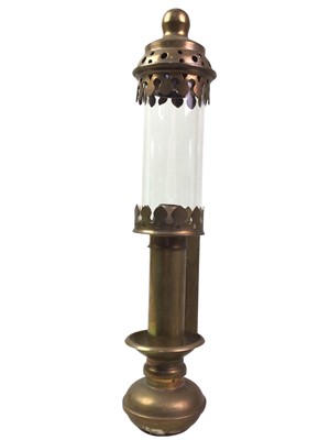 Lot 458 - PAIR OF BRASS RAILWAY CARRIAGE LAMPS