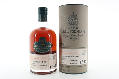 Lot 361 - **SPRINGBANK 1969 45 YEAR OLD LOMBARD JEWELS OF SCOTLAND 75CL