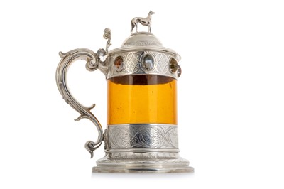 Lot 987 - FINE VICTORIAN SILVER AND GLASS TANKARD