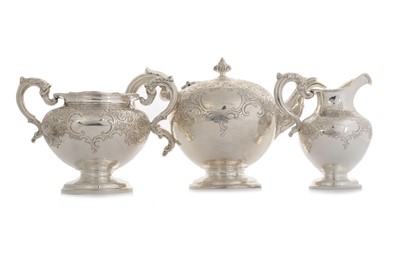 Lot 989 - VICTORIAN SILVER THREE PIECE TEA SERVICE