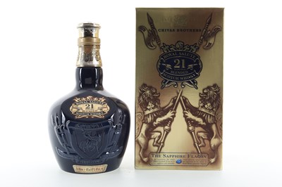 Lot 254 - CHIVAS ROYAL SALUTE 21 YEAR OLD SAPPHIRE DECANTER