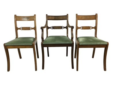 Lot 594 - SET OF SIX MAHOGANY DINING CHAIRS