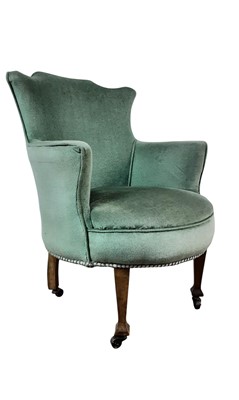 Lot 597 - EDWARDIAN UPHOLSTERED ARMCHAIR