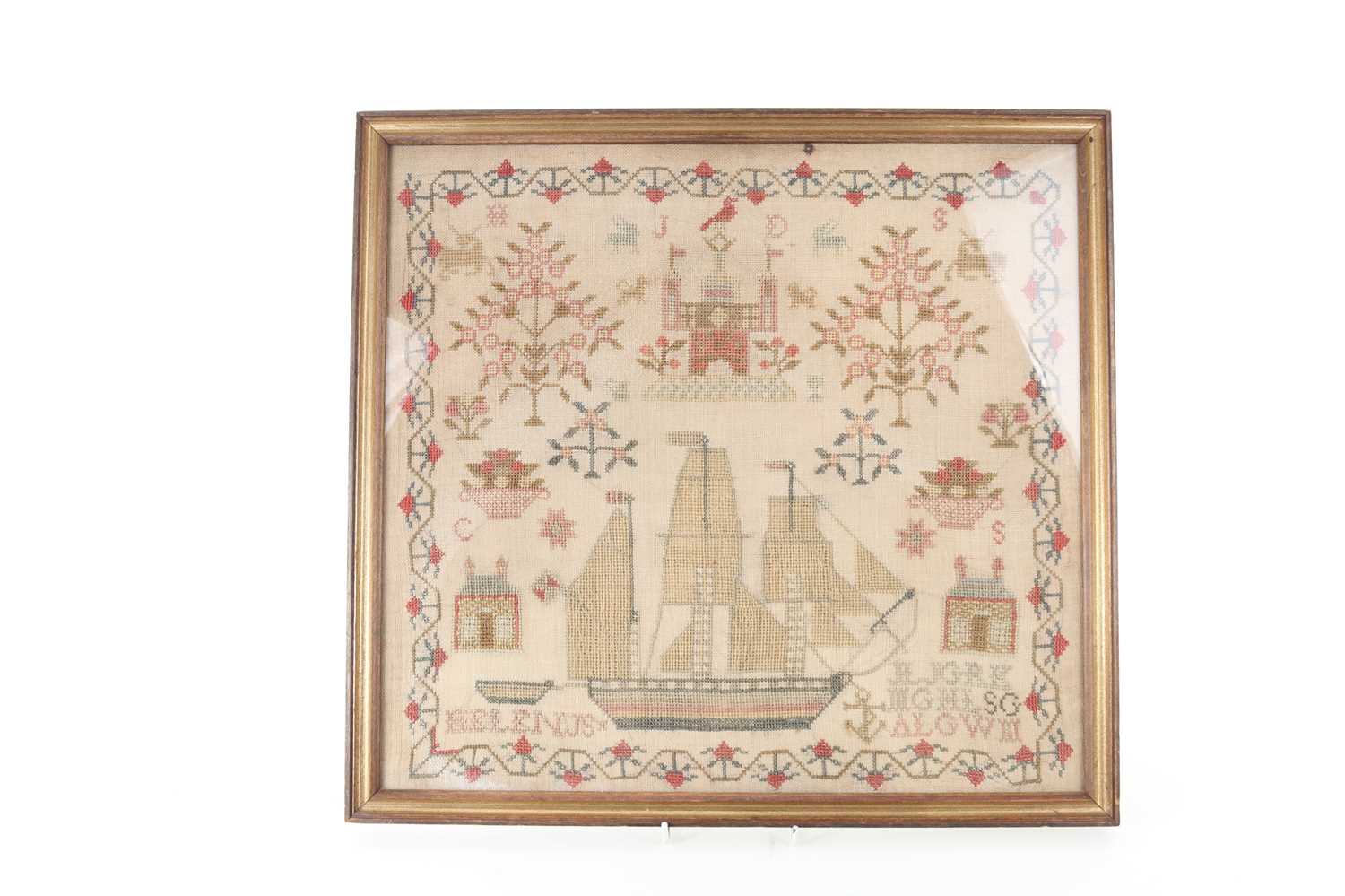 Lot 1833 - VICTORIAN NEEDLEWORK SAMPLER