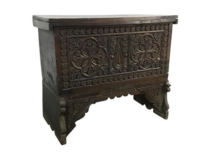 Lot 656 - SMALL MAHOGANY CHEST