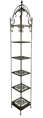 Lot 581 - ORNATE WROUGHT IRON FIVE TIER PLANT STAND