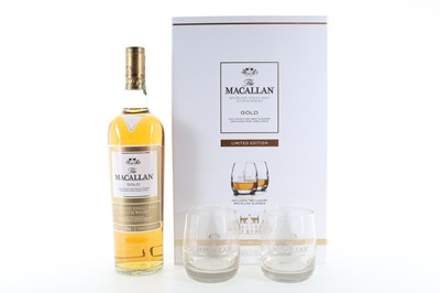 Lot 384 - MACALLAN GOLD GIFT PACK WITH 2 GLASSES