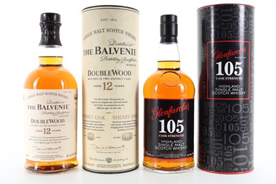 Lot 385 - GLENFARCLAS 105 AND BALVENIE 12 YEAR OLD DOUBLEWOOD