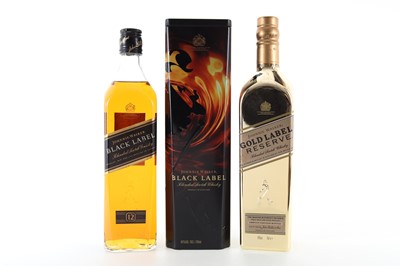 Lot 412 - JOHNNIE WALKER 12 YEAR OLD BLACK LABEL MARCEL CHRIST EDITION AND GOLD LABEL RESERVE