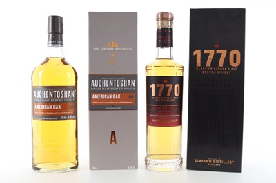 Lot 414 - AUCHENTOSHAN AMERICAN OAK AND GLASGOW 1770 2019 RELEASE 50CL