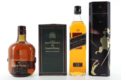 Lot 428 - BUCHANAN'S 18 YEAR OLD SPECIAL RESERVE 75CL AND JOHNNIE WALKER 12 YEAR OLD BLACK LABEL