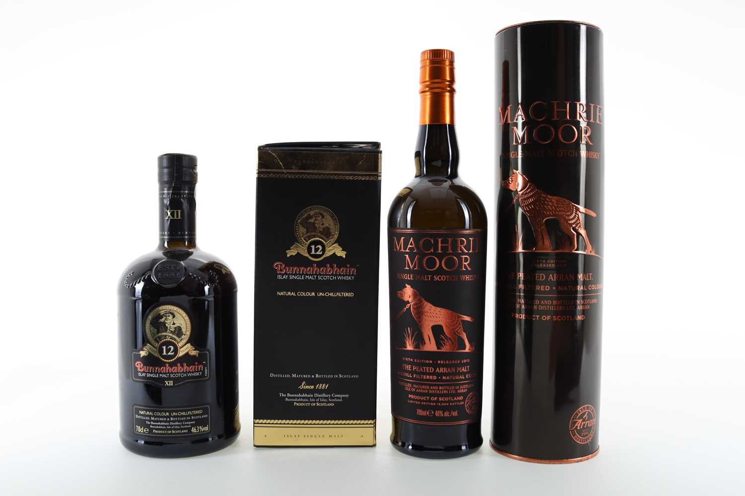 Lot 442 - BUNNAHABHAIN 12 YEAR OLD AND ARRAN MACHRIE MOOR 6TH EDITION