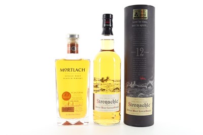 Lot 443 - BENRINNES 12 YEAR OLD STRONACHIE AND MORTLACH RARE OLD 50CL