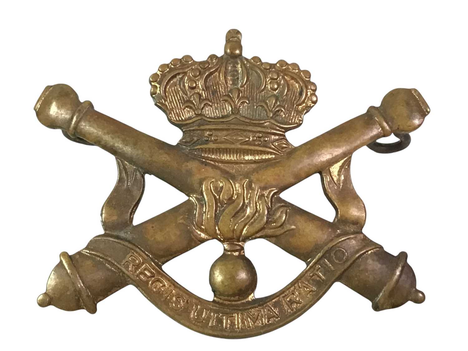 Lot 51 - BELGIAN ROYAL ARTILLERY CAP BADGE