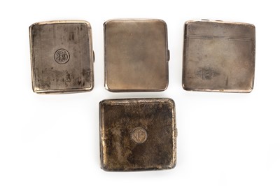 Lot 1003 - FOUR SILVER CIGARETTE CASES