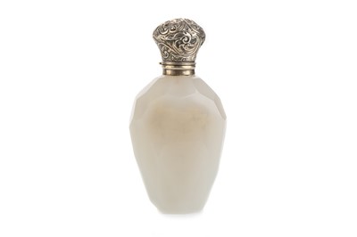 Lot 1005 - VICTORIAN SILVER MOUNTED SCENT BOTTLE
