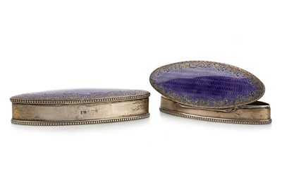 Lot 1006 - TWO GRADUATED EDWARD VII SILVER AND ENAMEL TRINKET BOXES