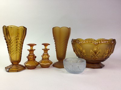 Lot 86 - GROUP OF AMBER ART DECO GLASSWARE