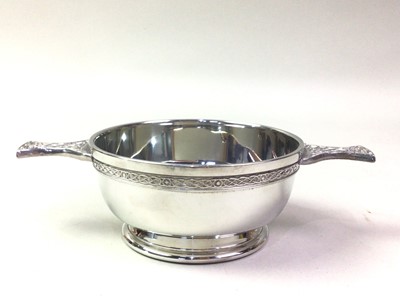 Lot 362 - FIVE PRESENTATION PEWTER QUAICHS