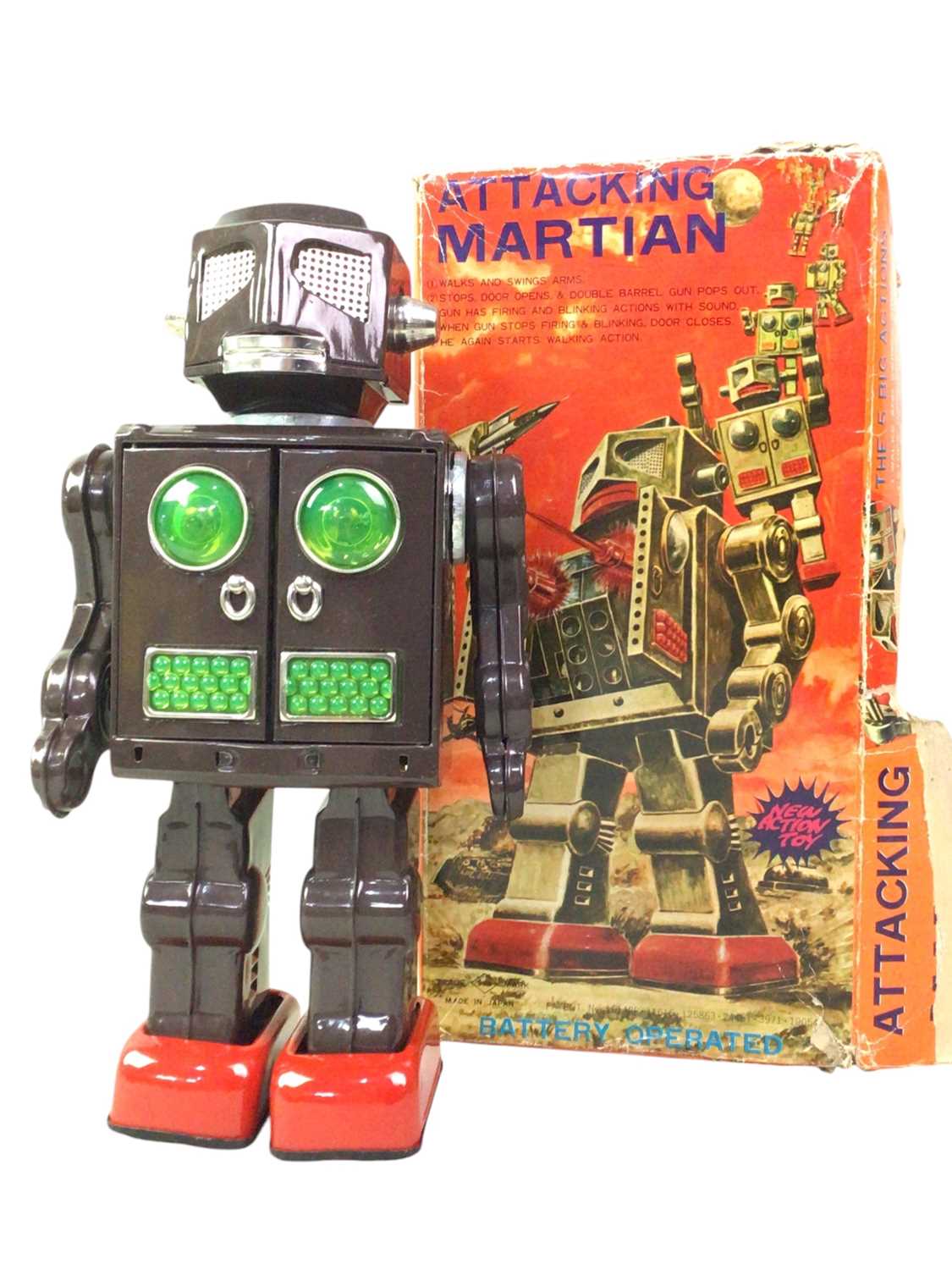 Lot 307 - HORIKAWA JAPANESE TIN PLATE ATTACKING MARTIAN FIGURE