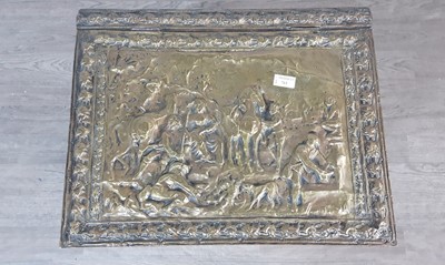 Lot 713 - EMBOSSED METAL KINDLING BOX