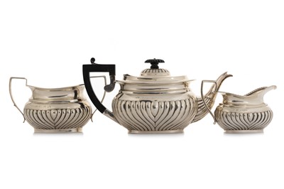 Lot 1017 - MATCHED SILVER THREE PIECE BACHELOR'S TEA SERVICE