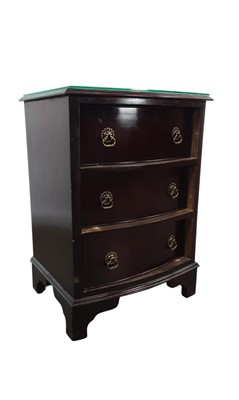 Lot 311 - MAHOGANY CHEST OF THREE DRAWERS