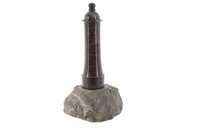 Lot 1880 - CORNISH SERPENTINE LIGHTHOUSE