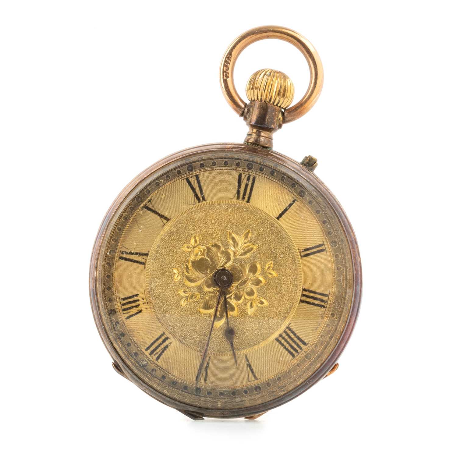 Lot 831 - FOURTEEN CARAT GOLD FOB WATCH