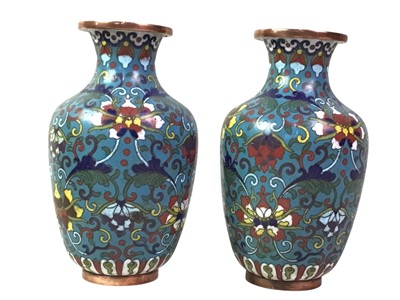 Lot 211 - PAIR OF CLOISONNÉ VASES