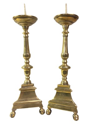 Lot 221 - PAIR OF DUTCH PRICKET CANDLESTICKS