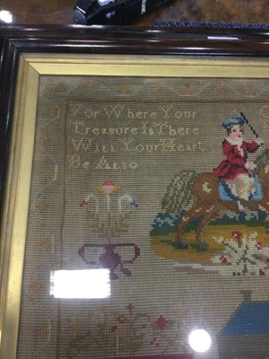 Lot 1287 - VICTORIAN SEWN SAMPLER